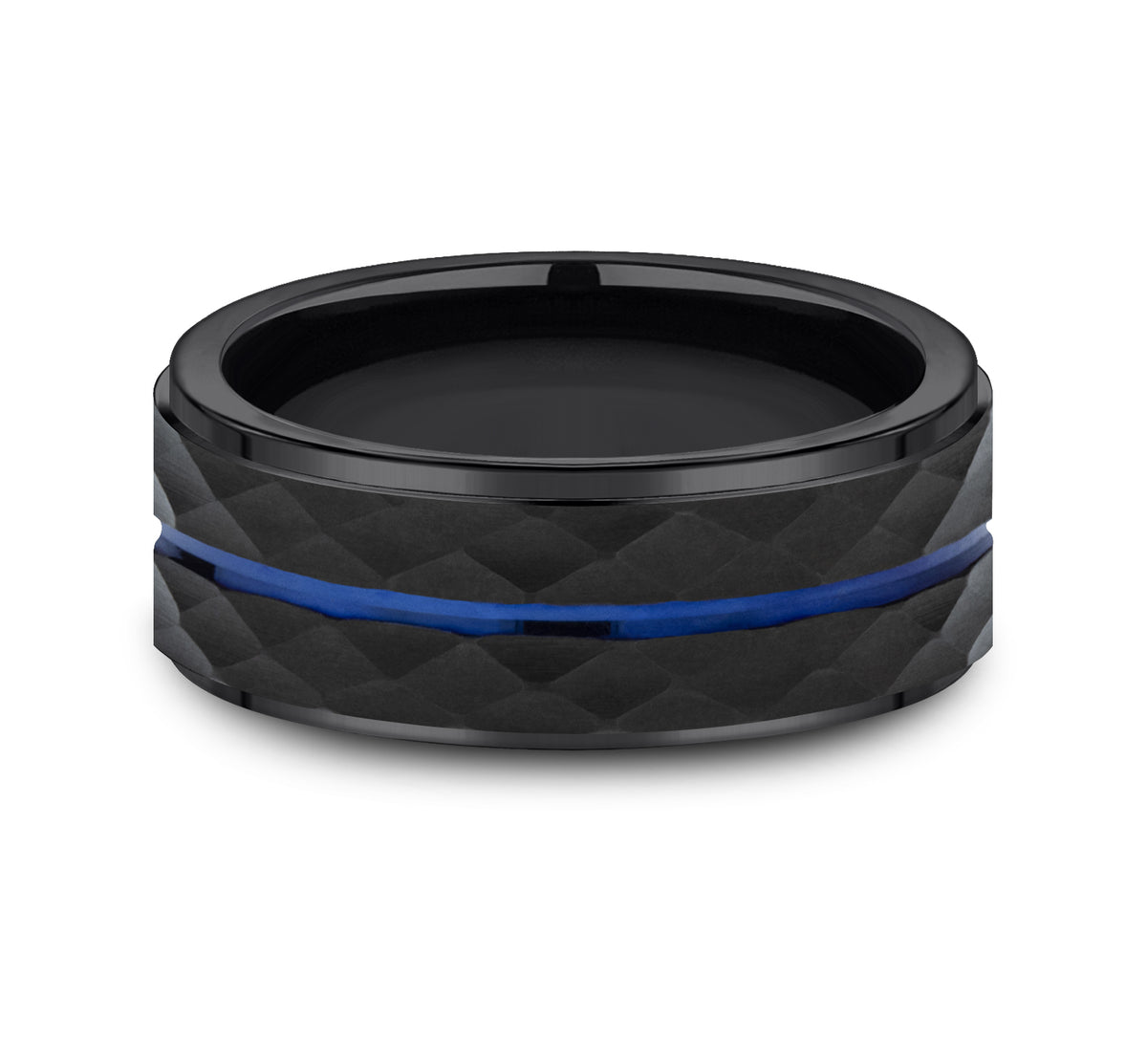 THE MCCLANE 8mm Cobalt Black Benchmark men's wedding band