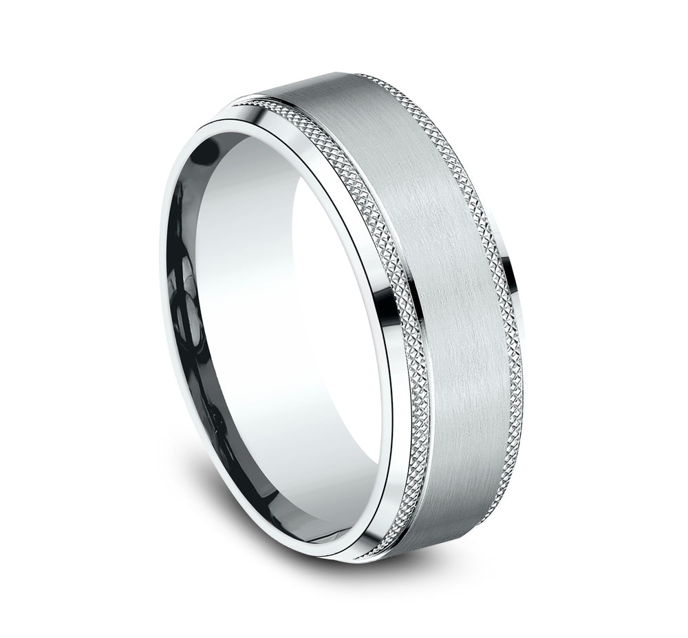 THE TITAN 6.5mm 14K White Benchmark men's wedding band
