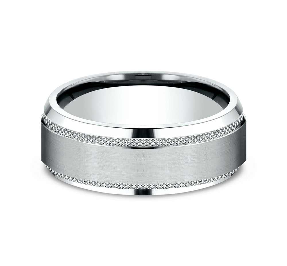 THE TITAN 6.5mm 14K White Benchmark men's wedding band