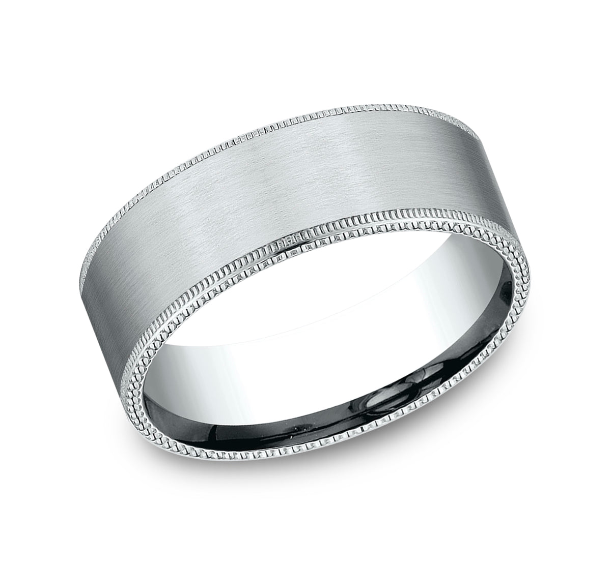 THE BOMBER 6mm 14K White Benchmark men's wedding band