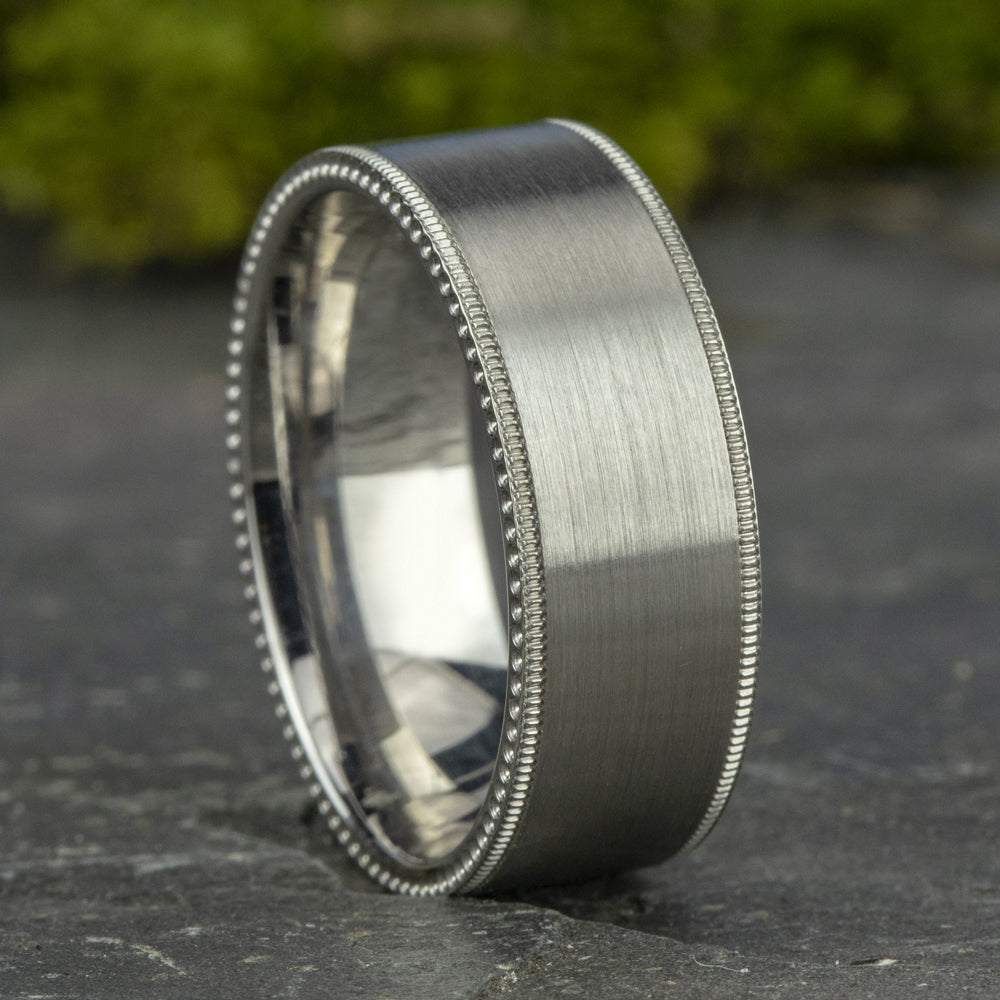 THE BOMBER 6mm 14K White Benchmark men's wedding band