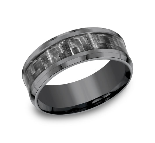 THE CHIEF 8mm Tantalum Dark/Carbon Fiber Grey Benchmark men's wedding band