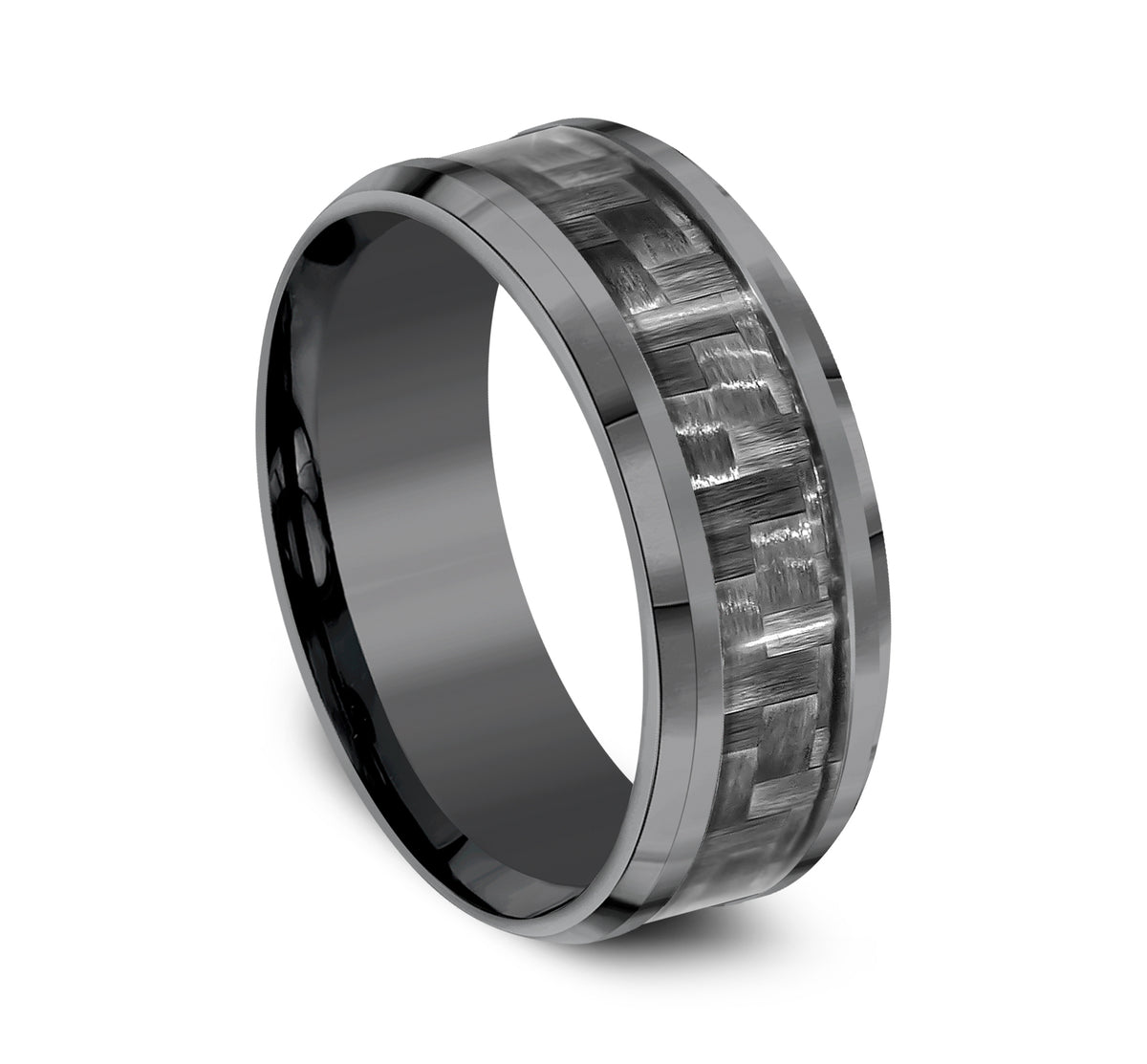 THE CHIEF 8mm Tantalum Dark/Carbon Fiber Grey Benchmark men's wedding band