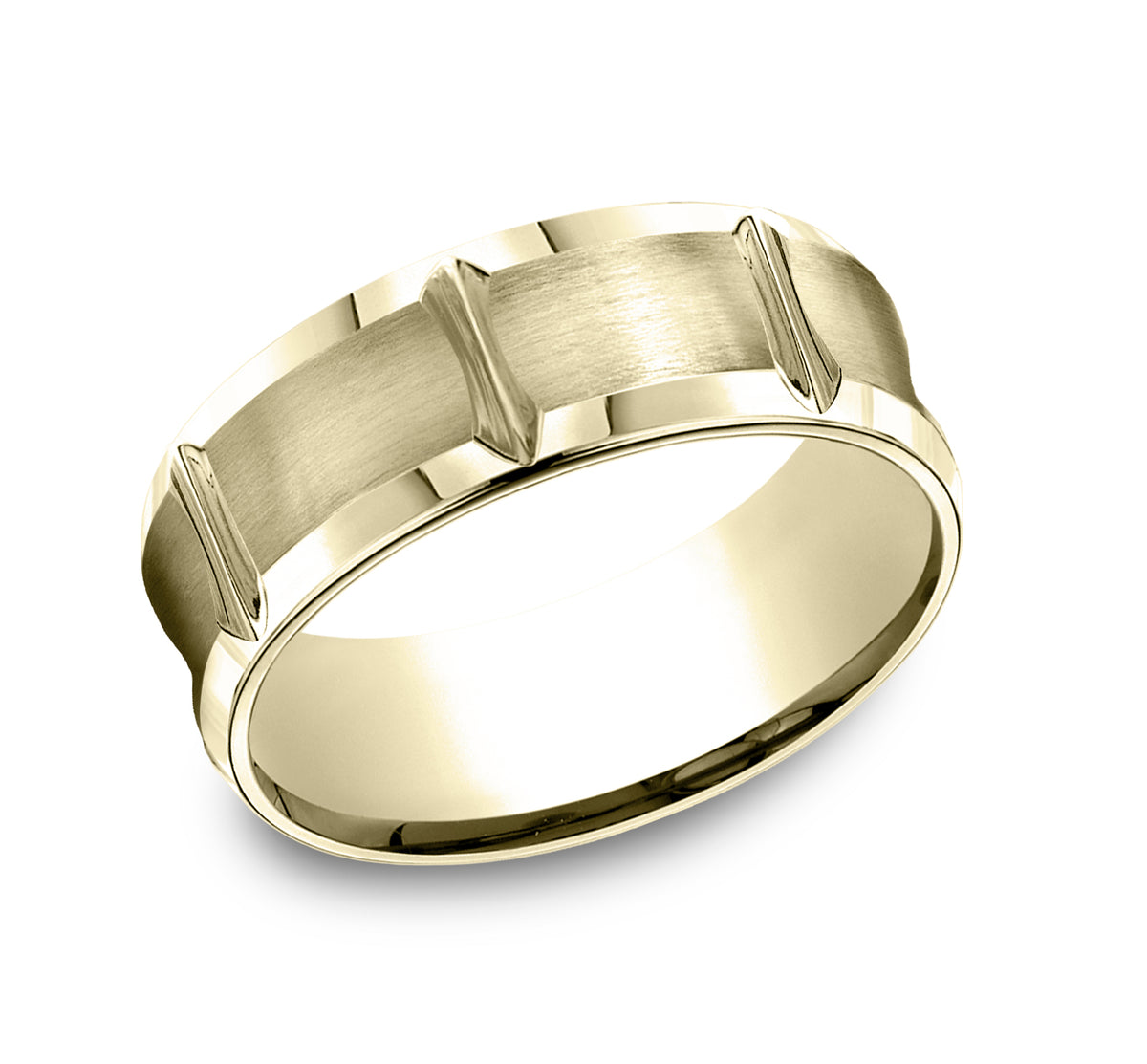 THE GAUNTLET 7.5mm 14K Yellow Benchmark men's wedding band