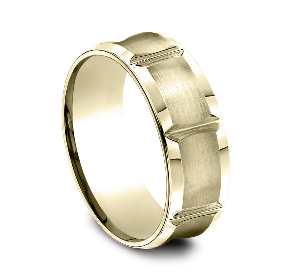 THE GAUNTLET 7.5mm 14K Yellow Benchmark men's wedding band