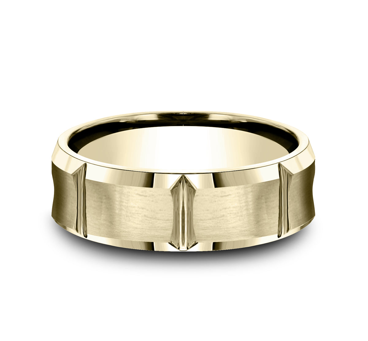 THE GAUNTLET 7.5mm 14K Yellow Benchmark men's wedding band