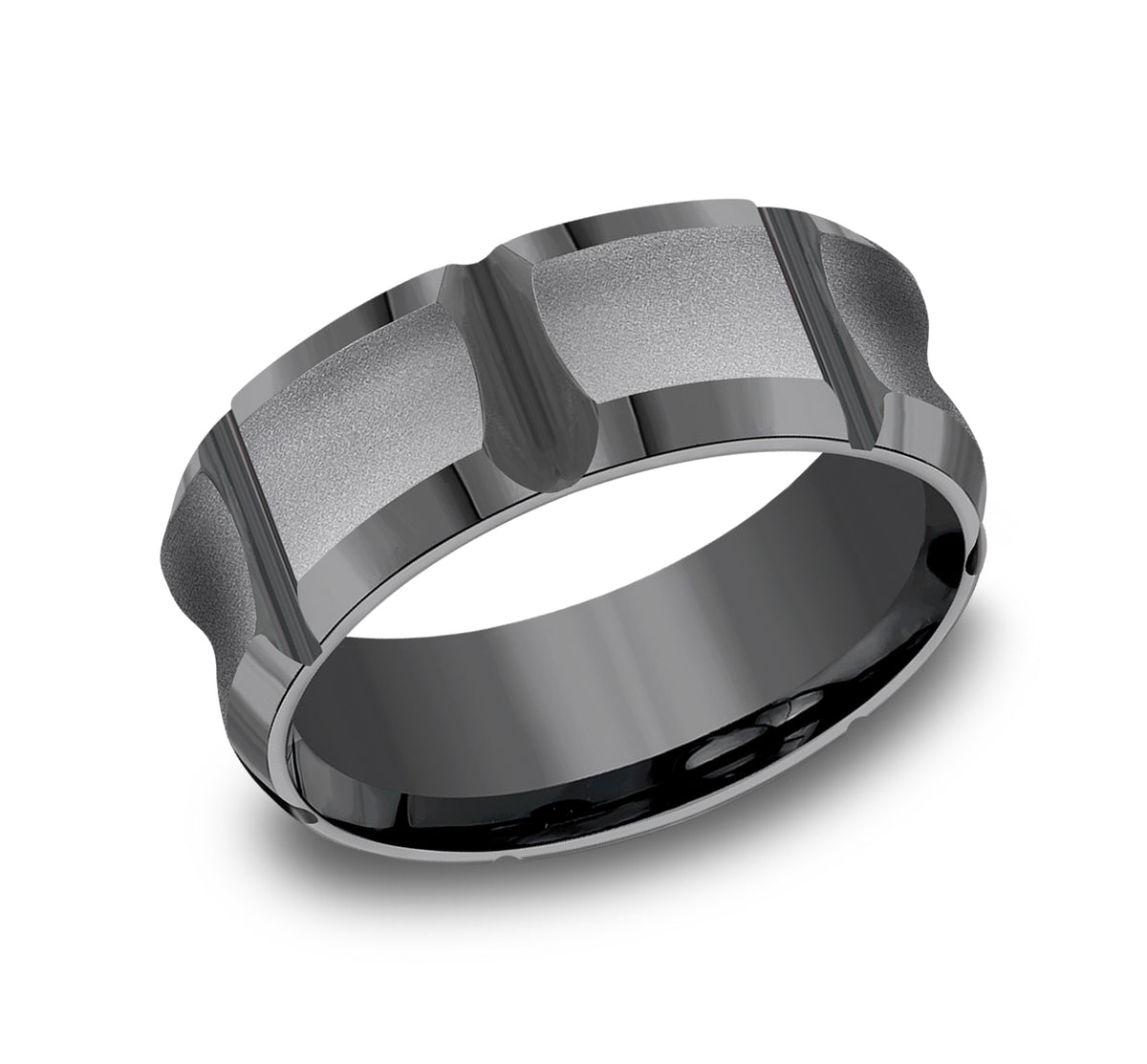 THE GAUNTLET 8mm Tantalum Dark Benchmark men's wedding band
