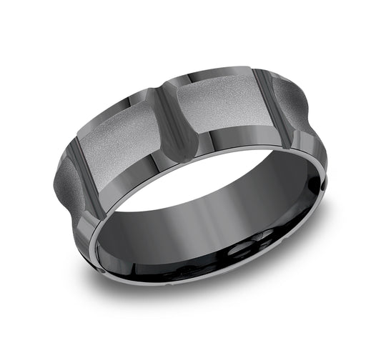 THE GAUNTLET 8mm Tantalum Dark Benchmark men's wedding band