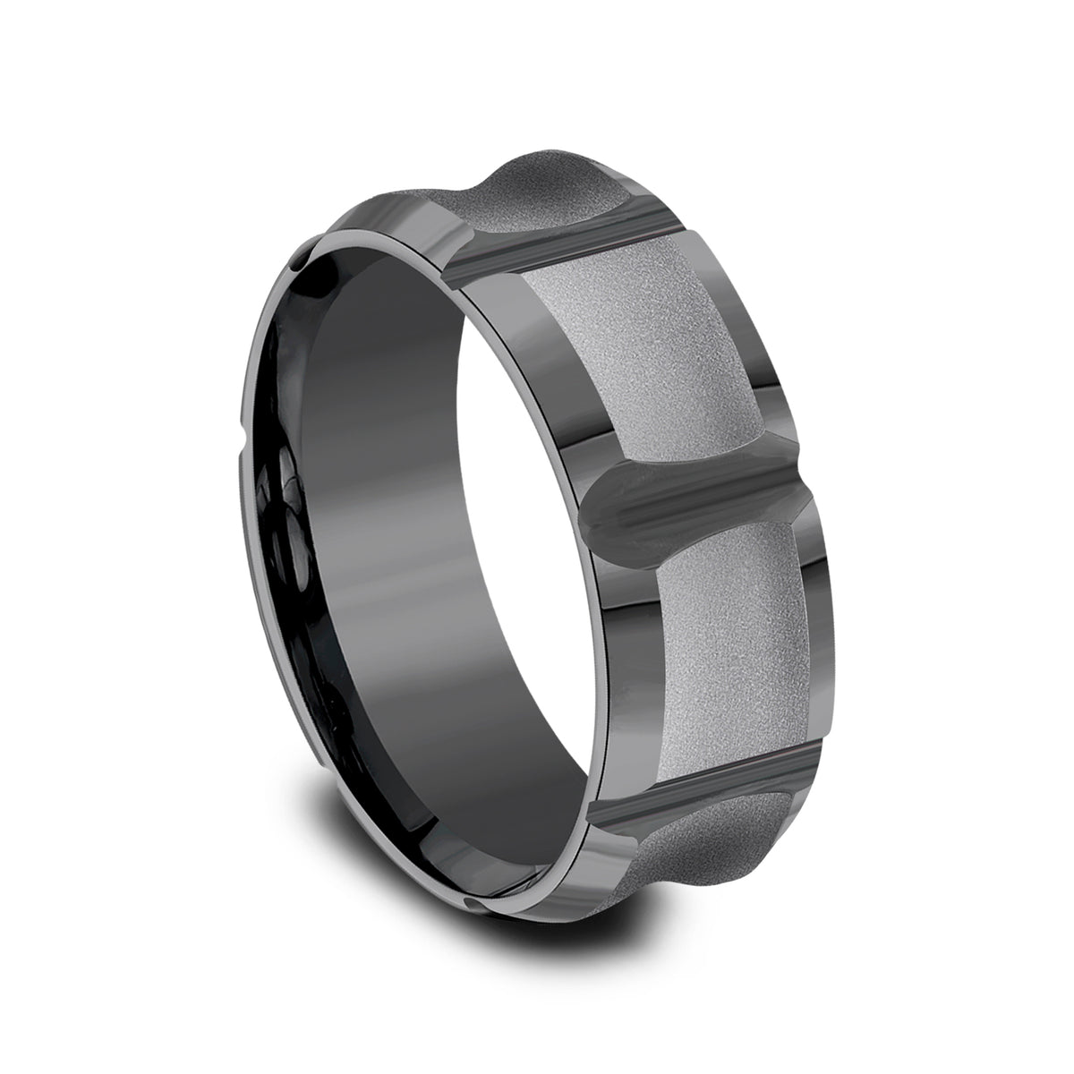 THE GAUNTLET 8mm Tantalum Dark Benchmark men's wedding band