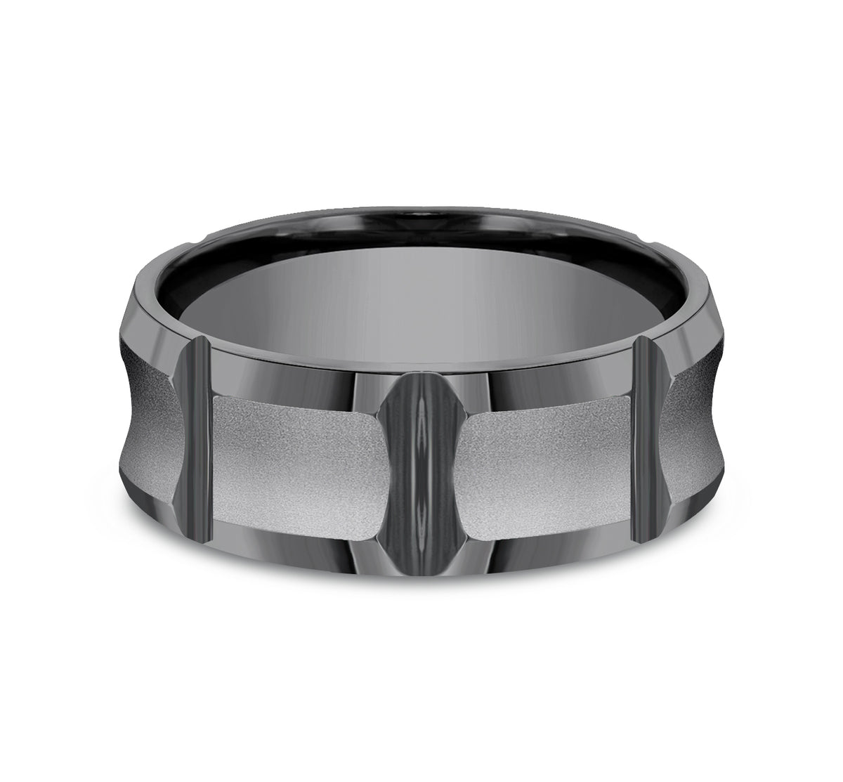 THE GAUNTLET 8mm Tantalum Dark Benchmark men's wedding band