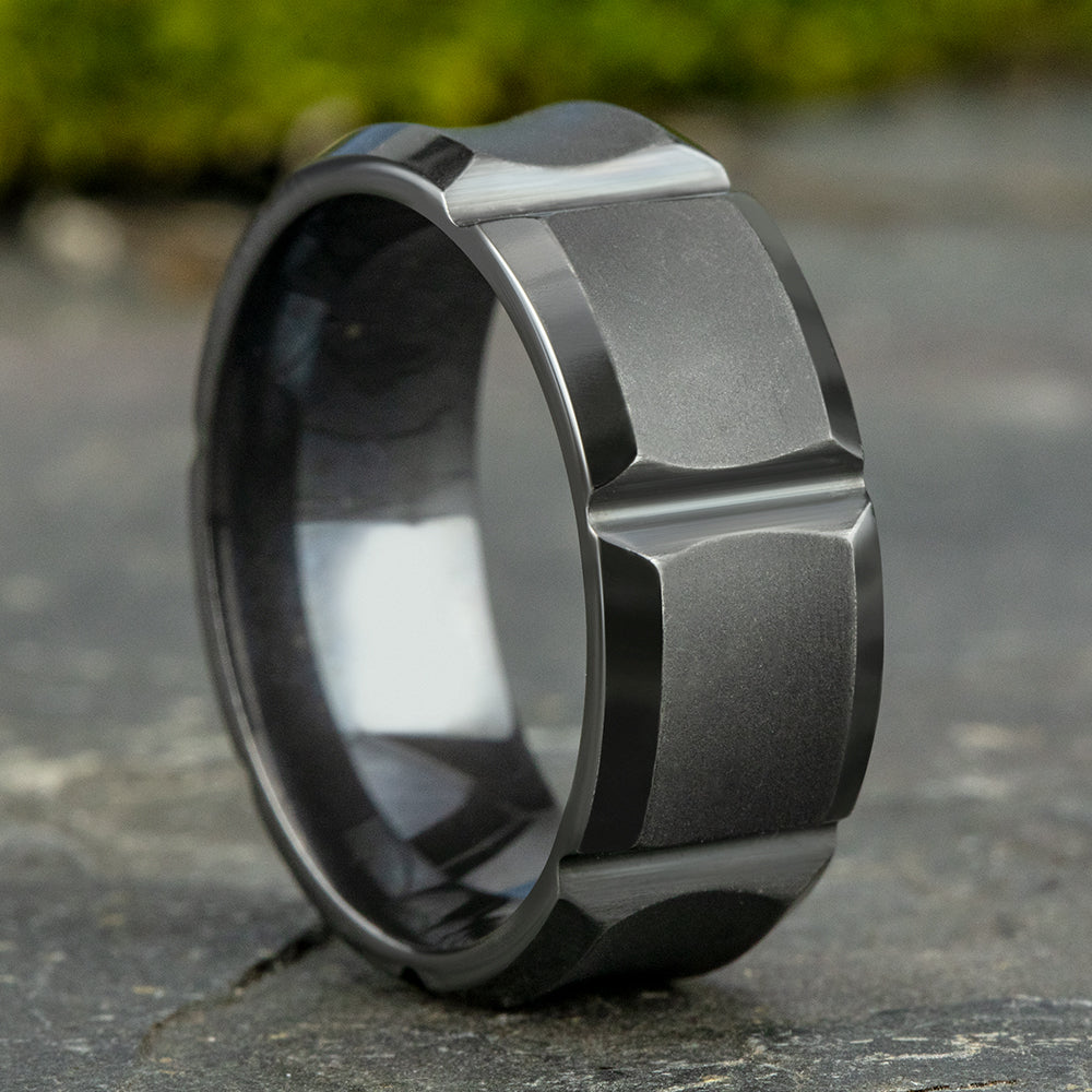 THE GAUNTLET 8mm Tantalum Dark Benchmark men's wedding band