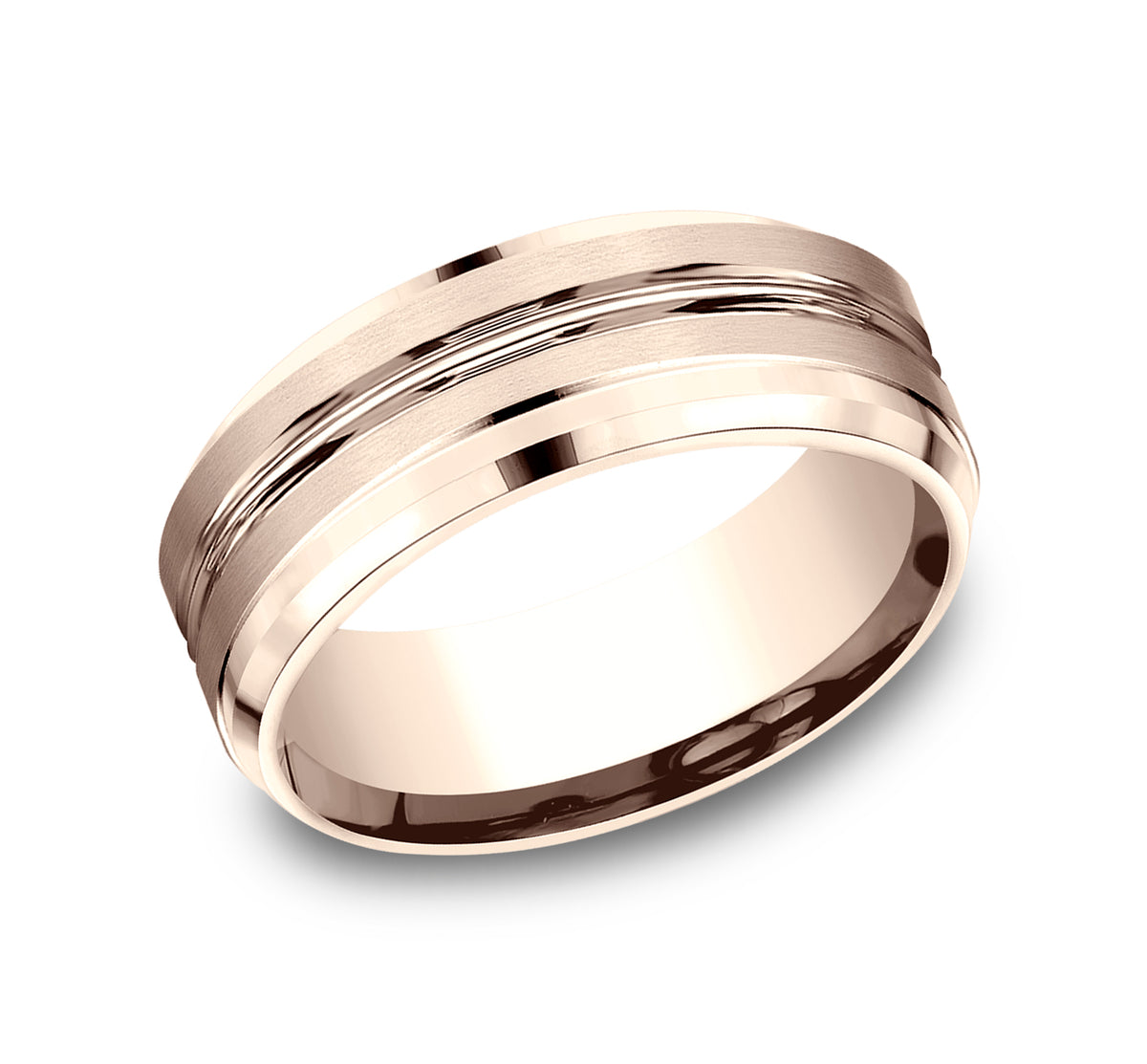 THE KILO 8mm 14K Rose Benchmark men's wedding band