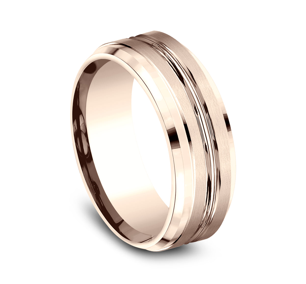 THE KILO 8mm 14K Rose Benchmark men's wedding band