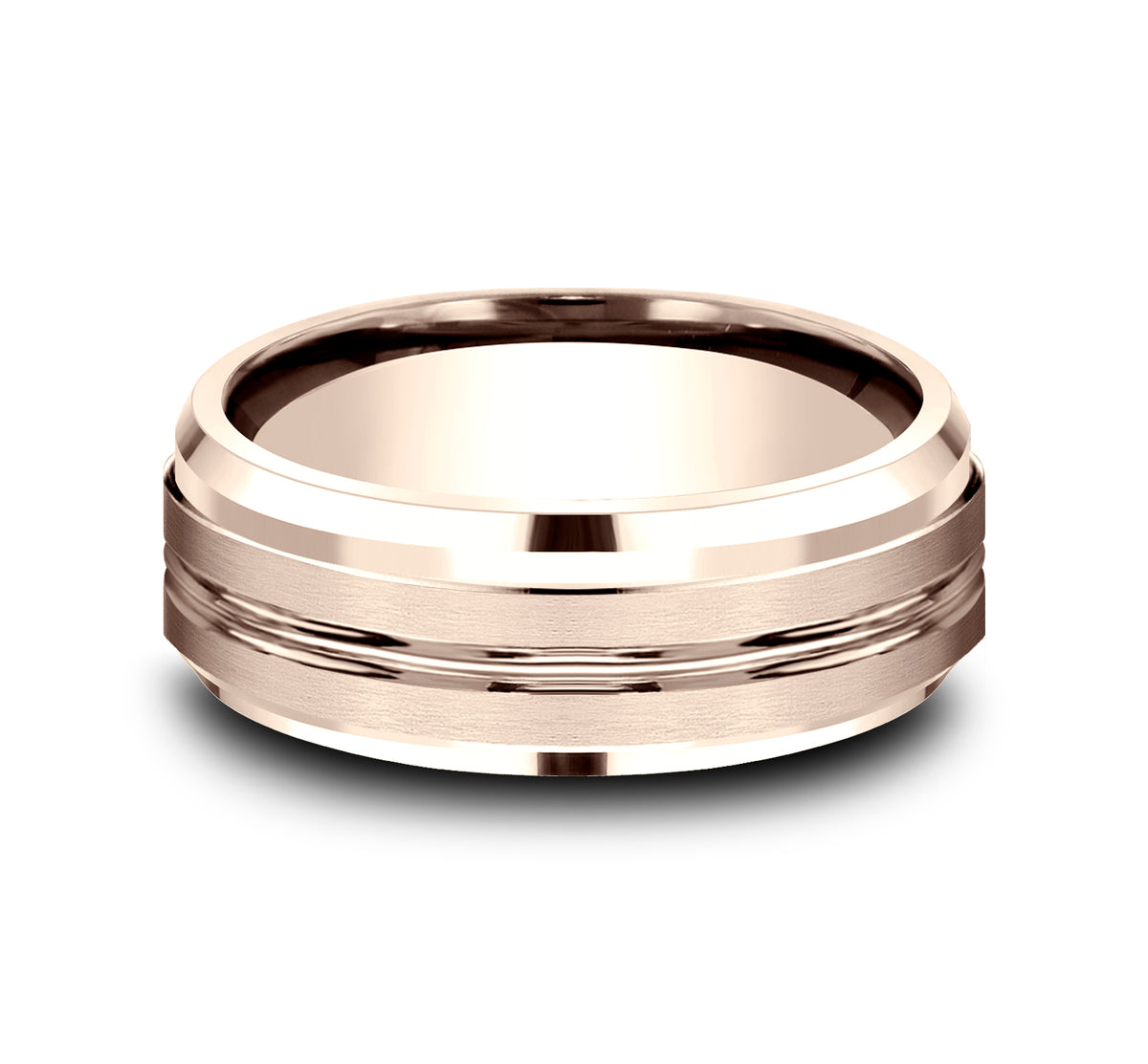 THE KILO 8mm 14K Rose Benchmark men's wedding band