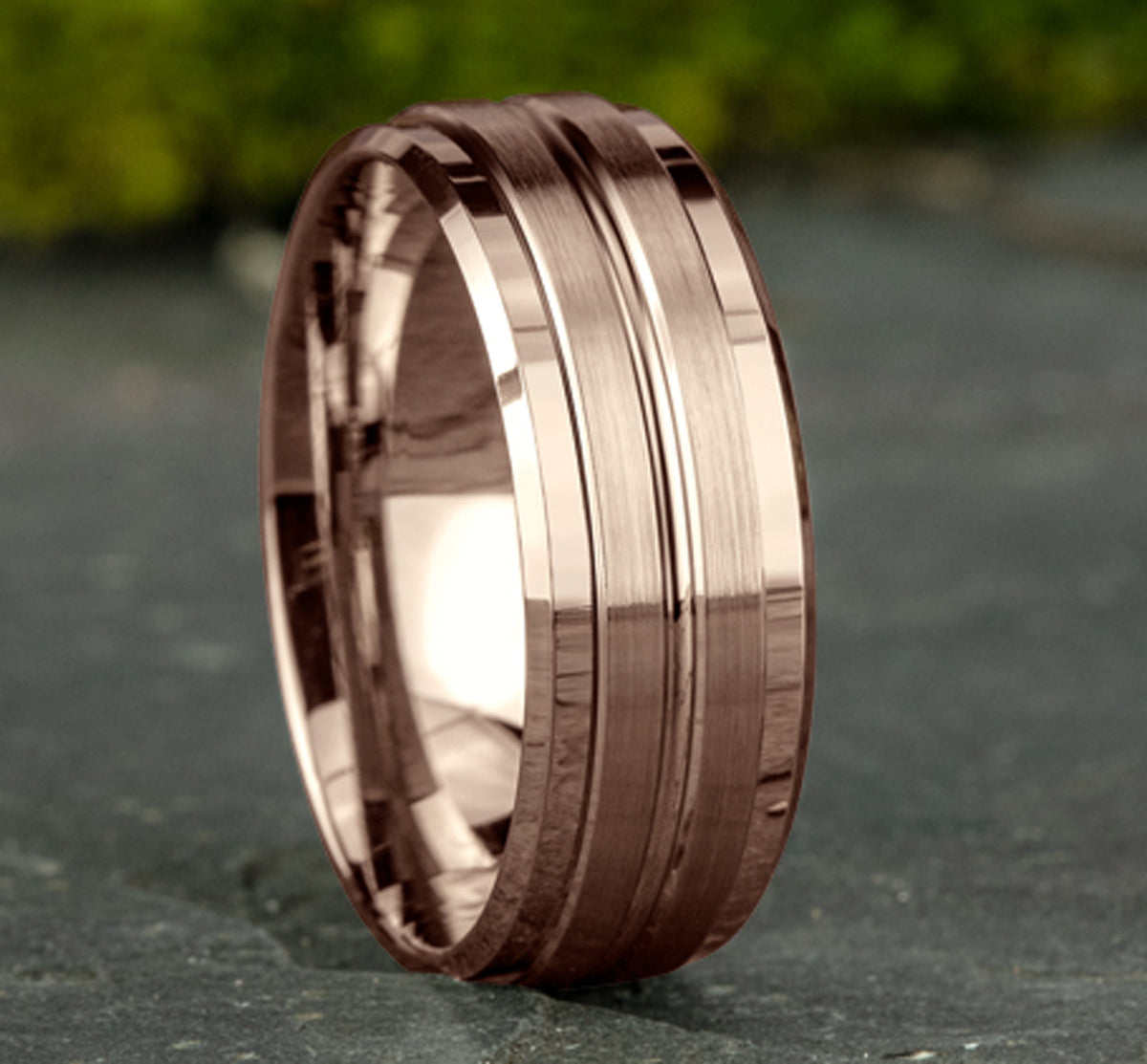 THE KILO 8mm 14K Rose Benchmark men's wedding band