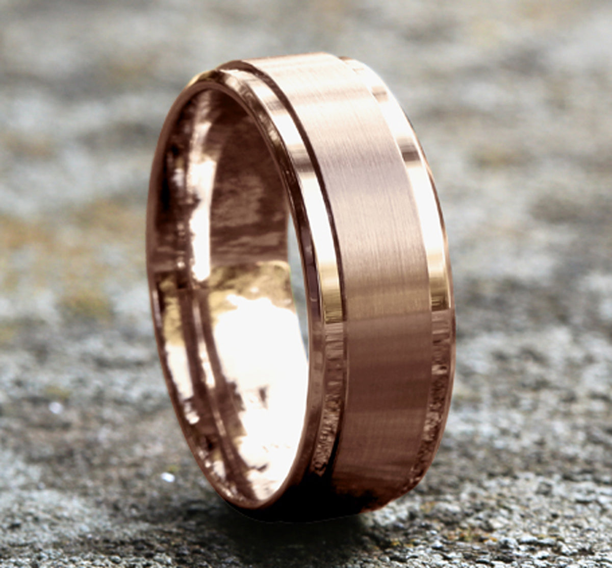 THE DUKE 8mm 14K Rose Benchmark men's wedding band