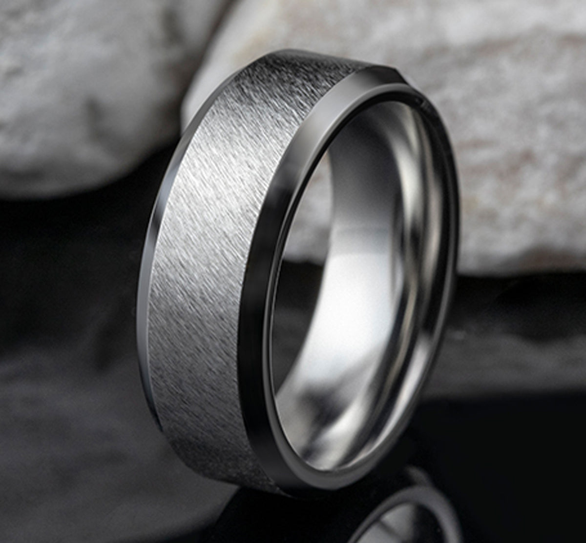 THE CAESAR 8mm Cobalt White Benchmark men's wedding band