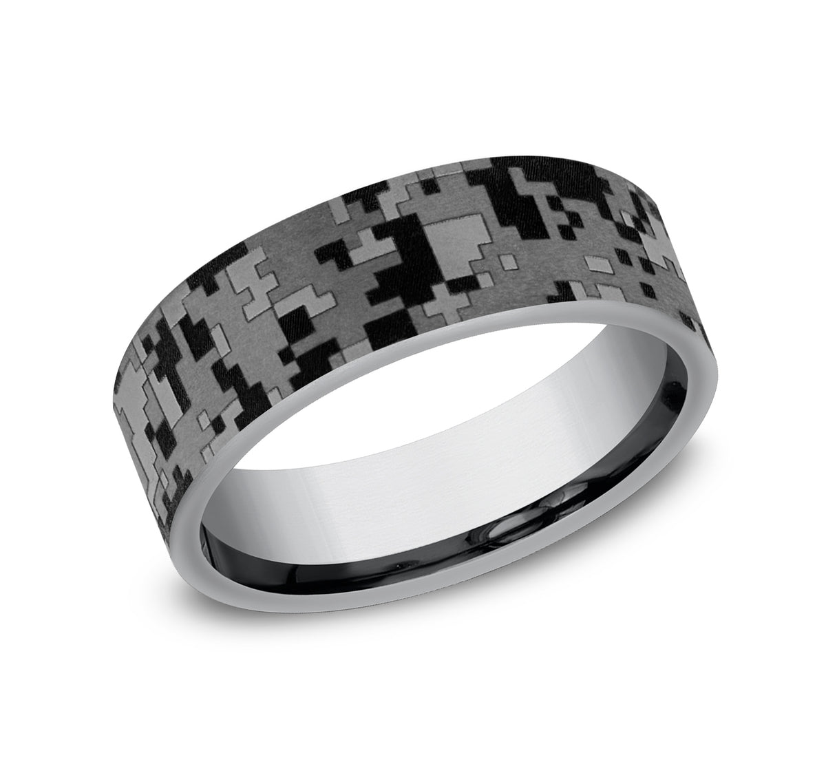 THE DIGITAL CAMO 7mm Tantalum Grey Benchmark men's wedding band