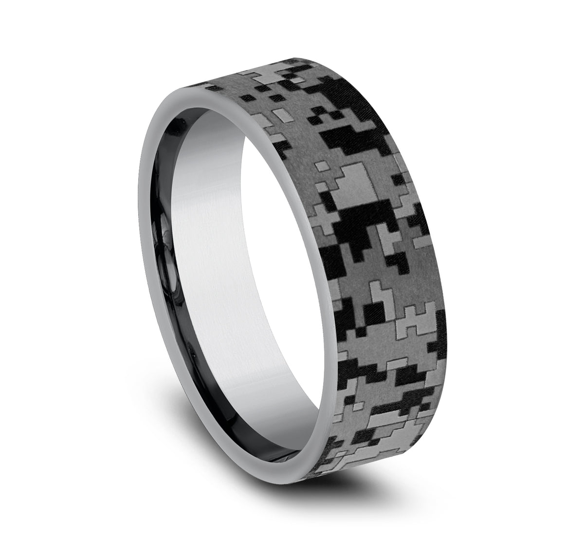 THE DIGITAL CAMO 7mm Tantalum Grey Benchmark men's wedding band
