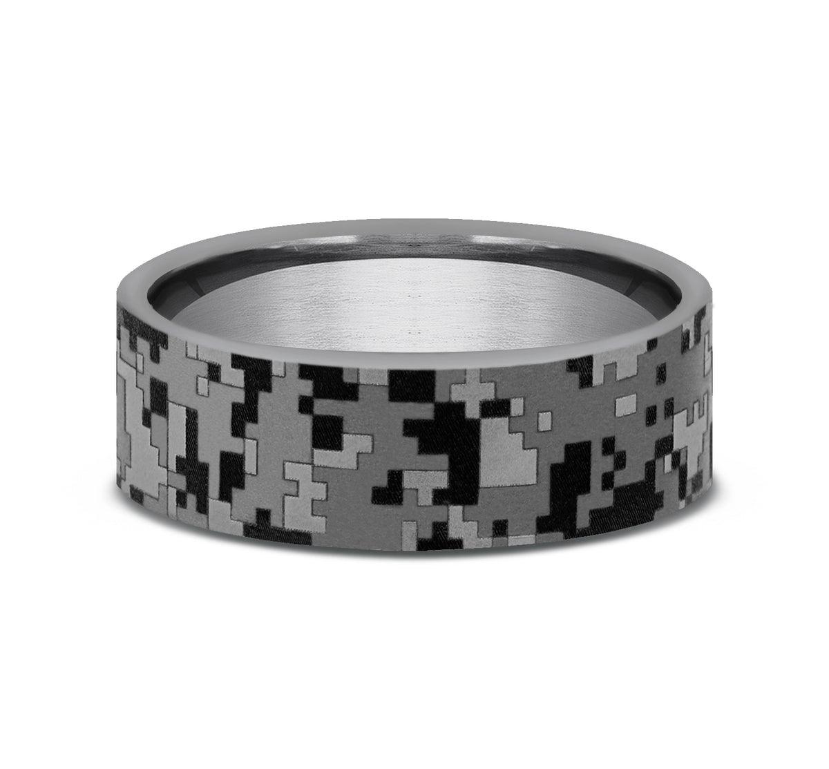THE DIGITAL CAMO 7mm Tantalum Grey Benchmark men's wedding band
