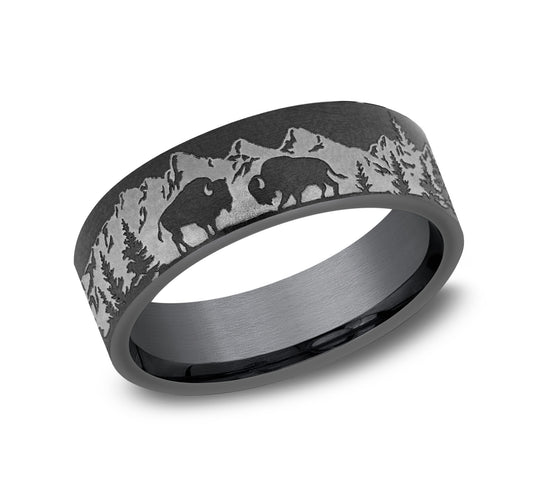 THE ROAMER 7mm Tantalum Dark Benchmark men's wedding band
