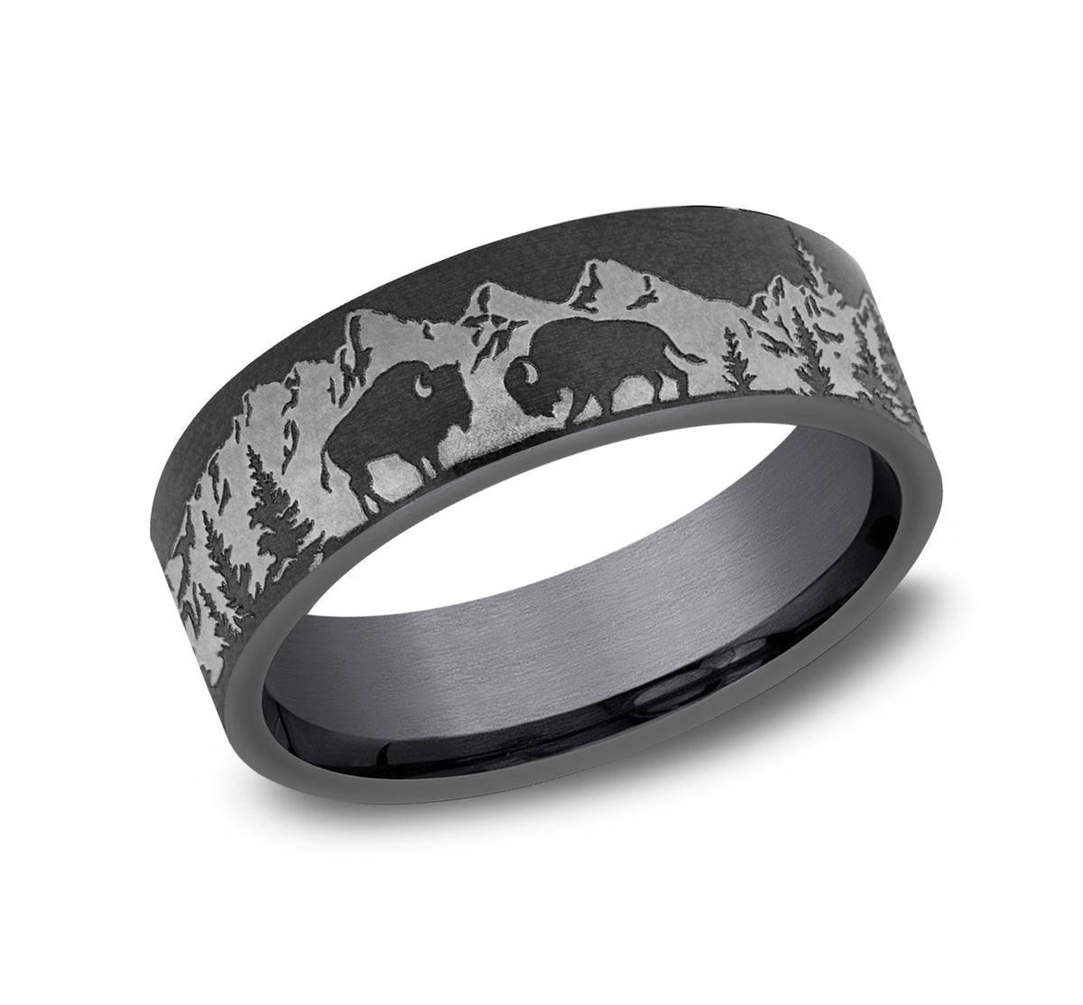 THE ROAMER 7mm Tantalum Dark Benchmark men's wedding band