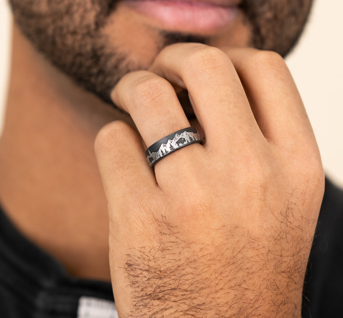 THE ROAMER 7mm Tantalum Dark Benchmark men's wedding band