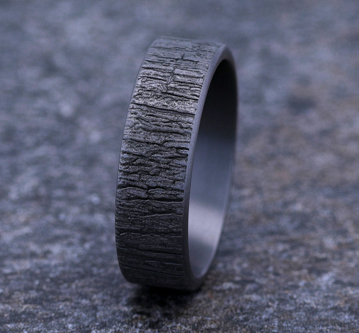 THE HAZEL 7mm Tantalum Grey Benchmark men's wedding band