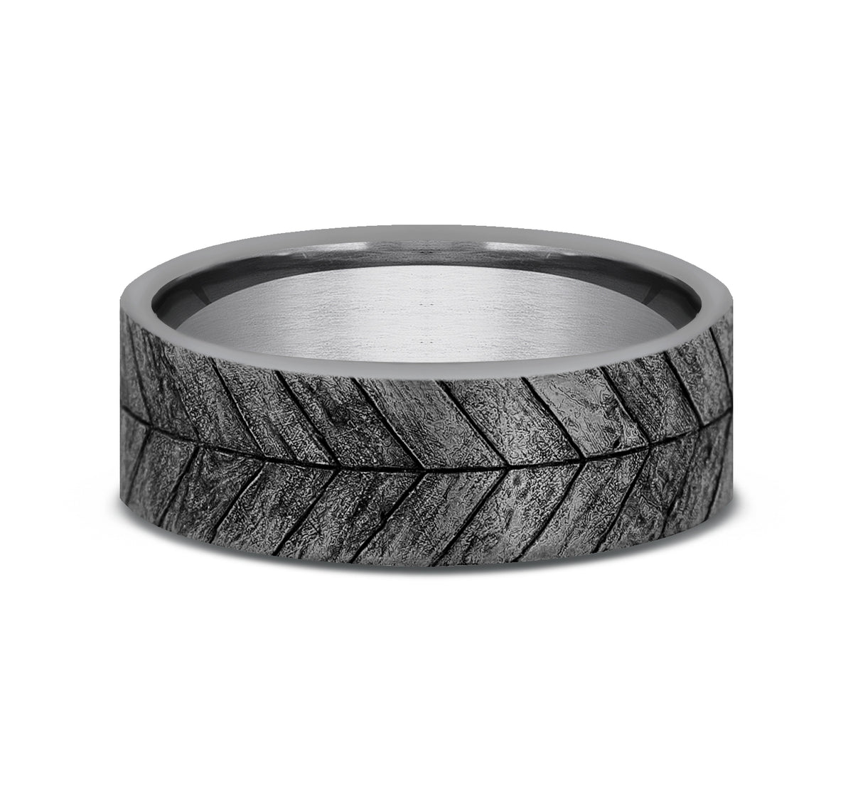 THE CHEVRON 7mm Tantalum Grey Benchmark men's wedding band
