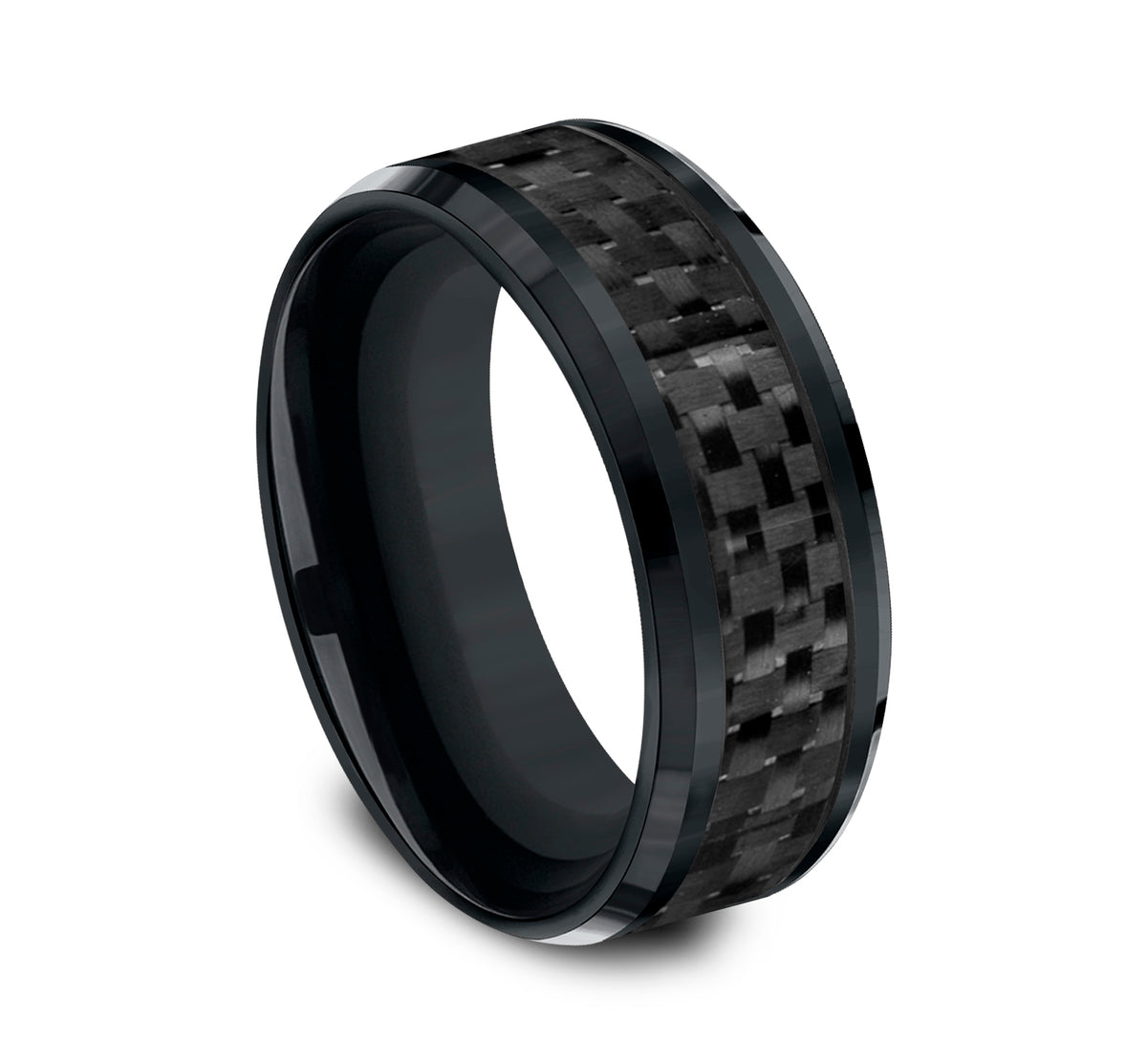 THE HAMILTON 8mm Cobalt Black/Carbon Fiber Black Benchmark men's wedding band