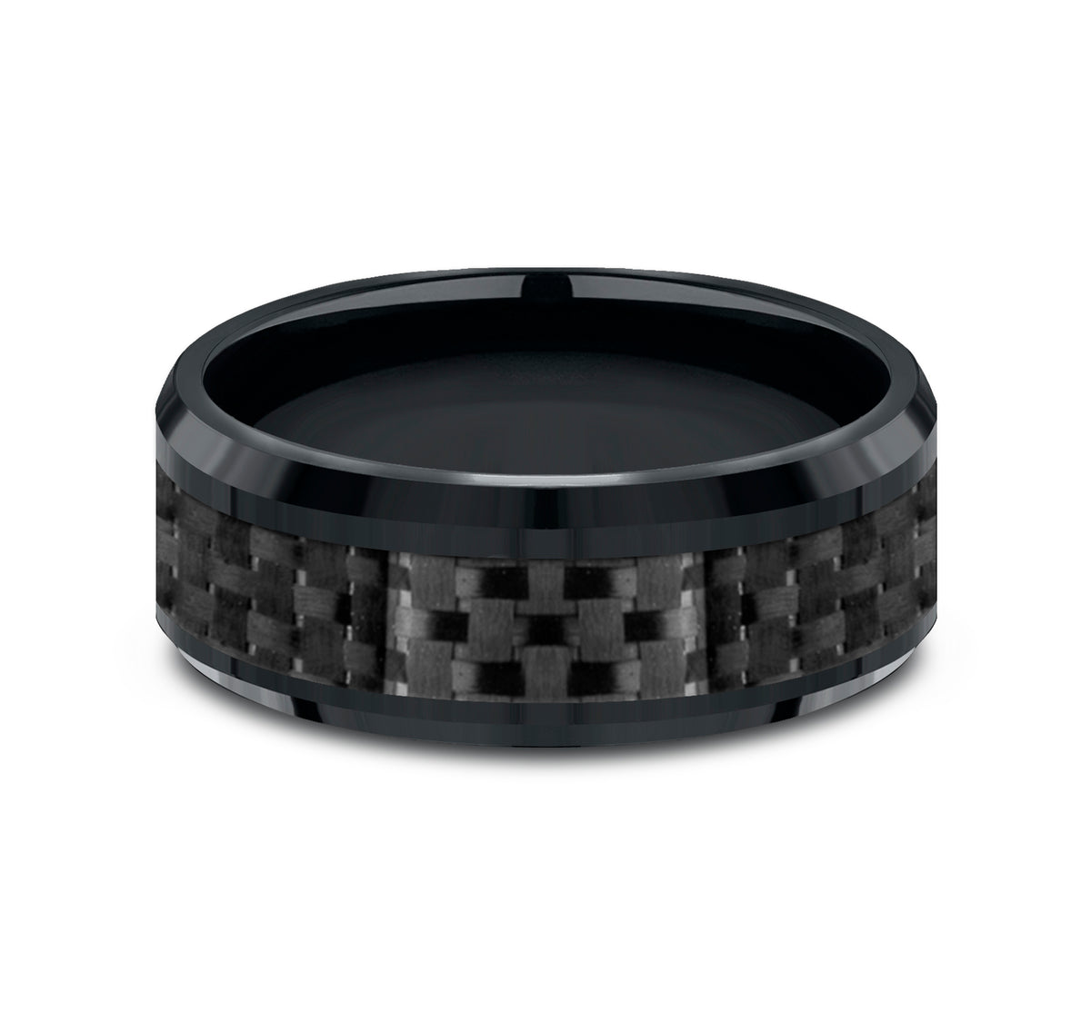 THE HAMILTON 8mm Cobalt Black/Carbon Fiber Black Benchmark men's wedding band