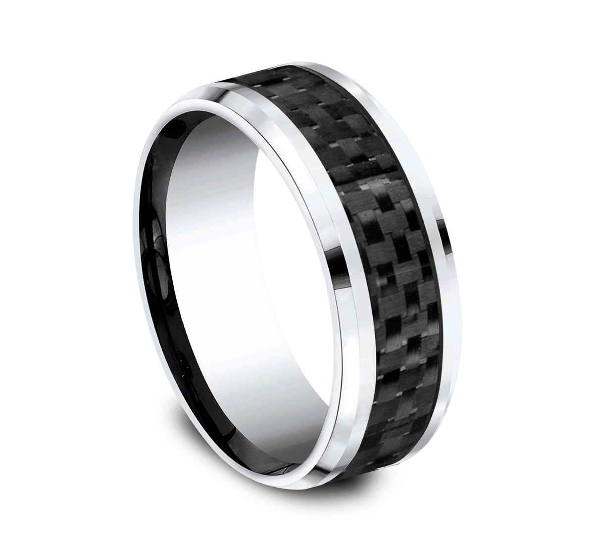 THE HAMILTON 8mm Cobalt White/Carbon Fiber Black Benchmark men's wedding band