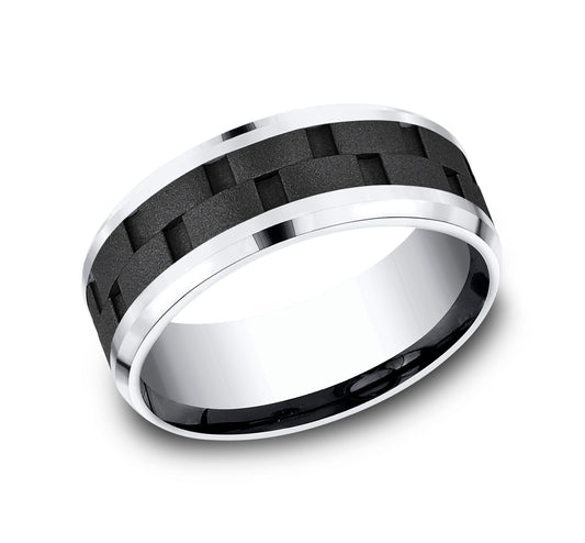 THE PILOT 8mm Cobalt Black Benchmark men's wedding band