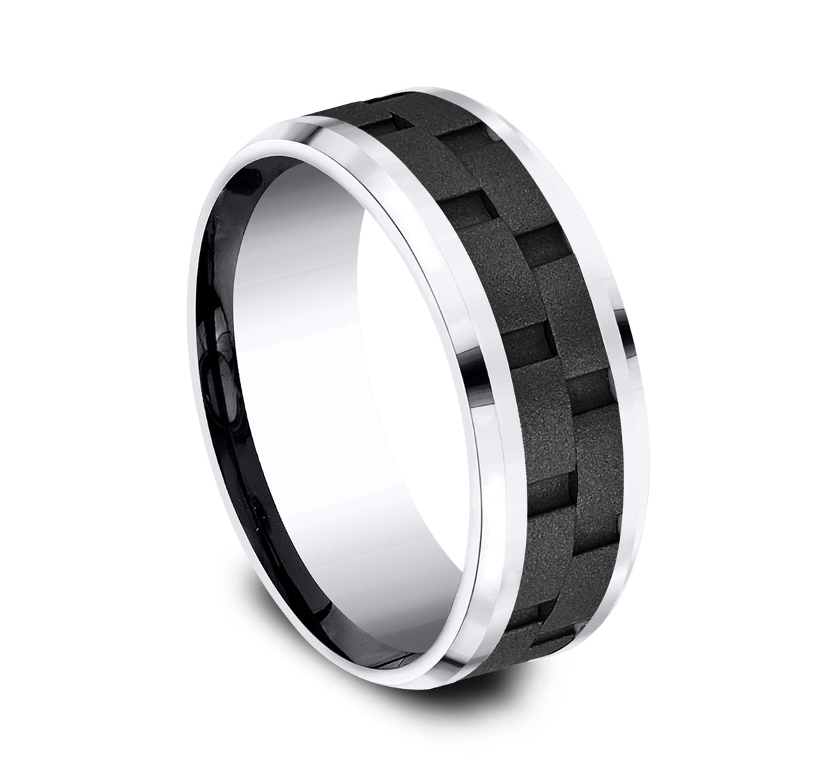 THE PILOT 8mm Cobalt Black Benchmark men's wedding band