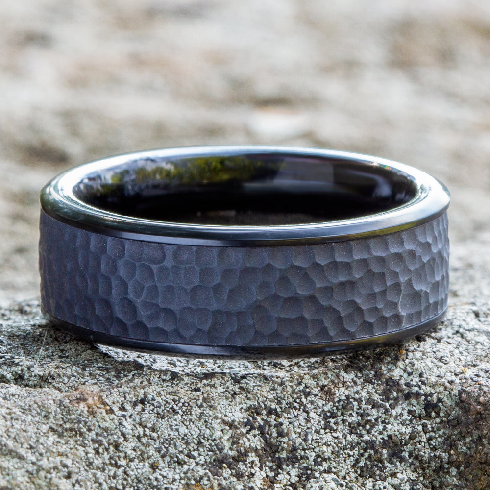 THE BORLAND 8mm Black Titanium Benchmark men's wedding band