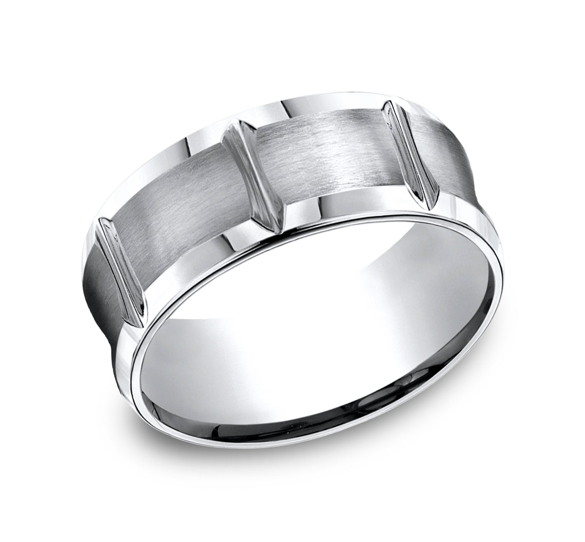 THE GAUNTLET 9mm Cobalt White Benchmark men's wedding band