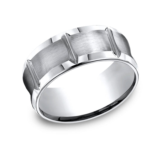 THE GAUNTLET 9mm Cobalt White Benchmark men's wedding band