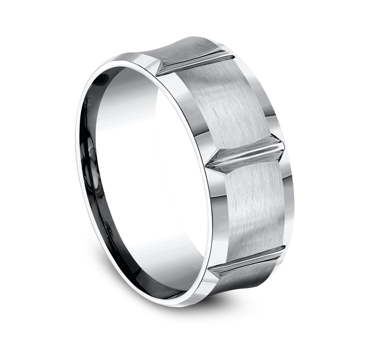 THE GAUNTLET 9mm Cobalt White Benchmark men's wedding band
