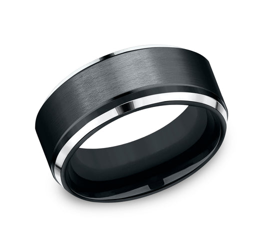 THE DUKE 9mm Cobalt Black Benchmark men's wedding band