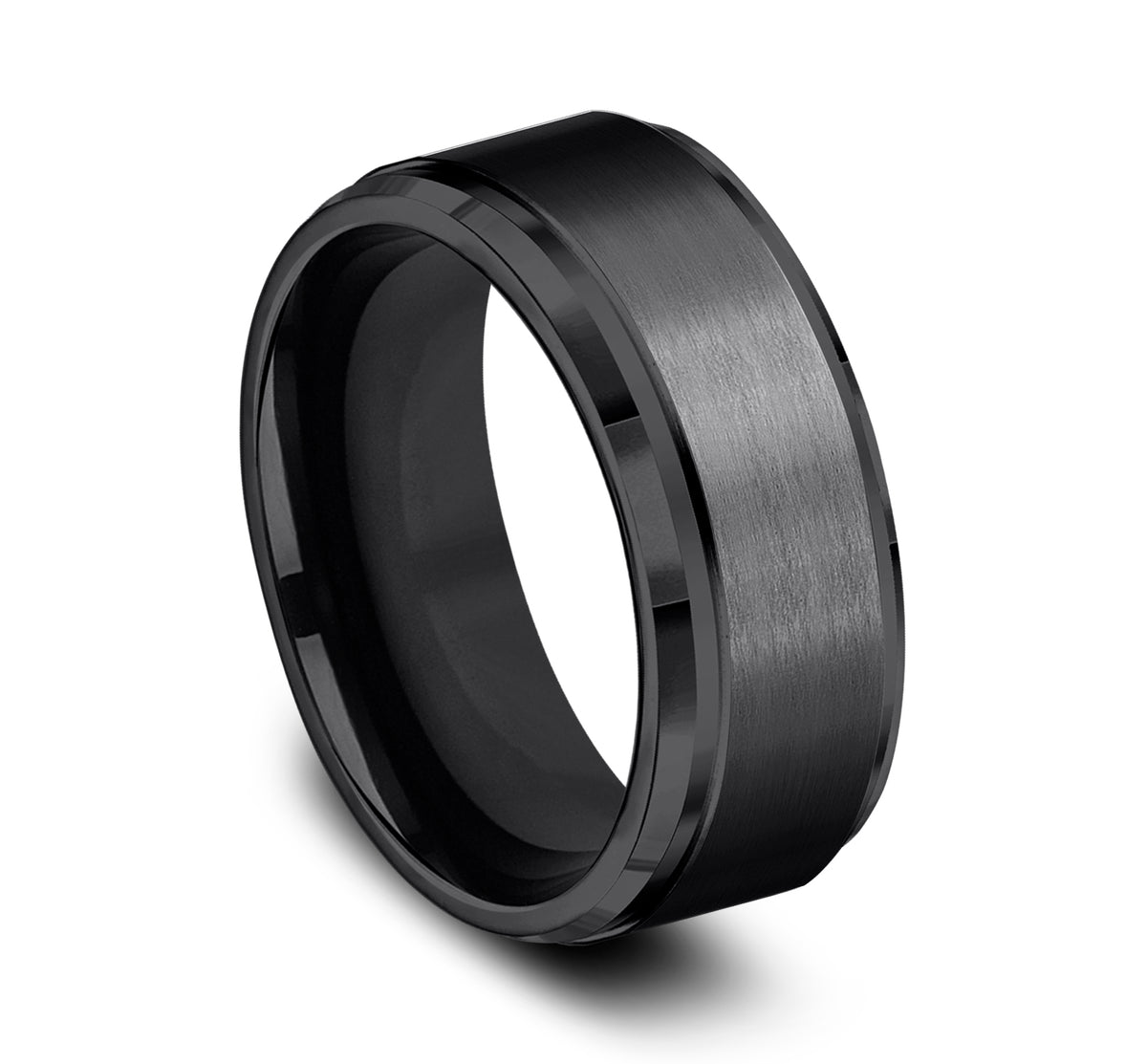 THE DUKE 9mm Black Titanium Benchmark men's wedding band
