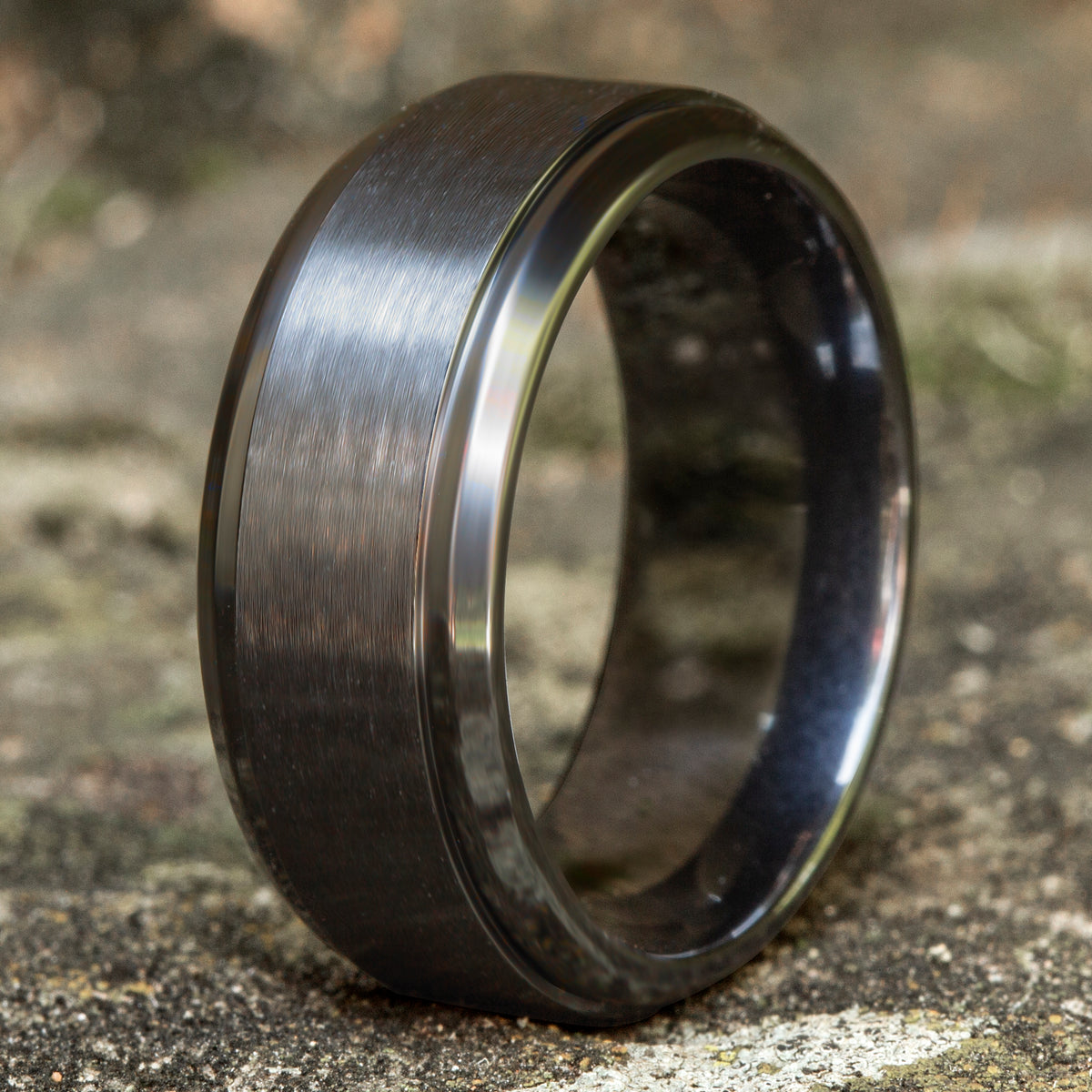 THE DUKE 9mm Black Titanium Benchmark men's wedding band