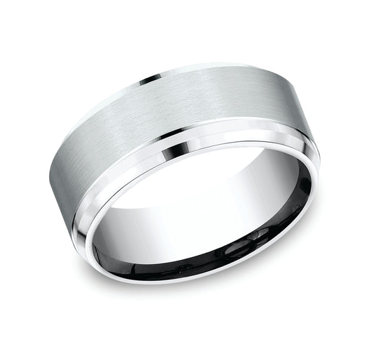 THE DUKE 9mm Cobalt White Benchmark men's wedding band