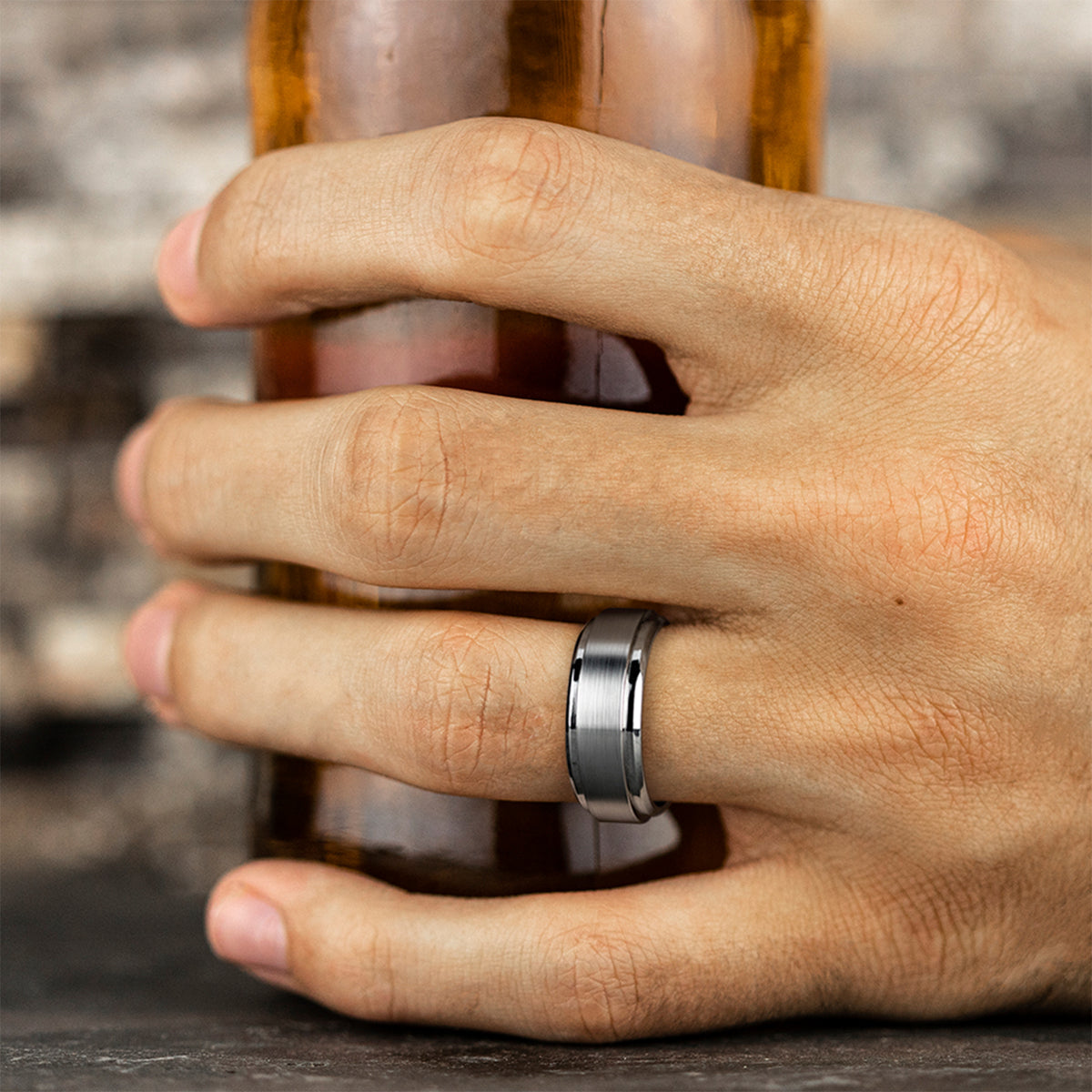 THE DUKE 9mm Cobalt White Benchmark men's wedding band
