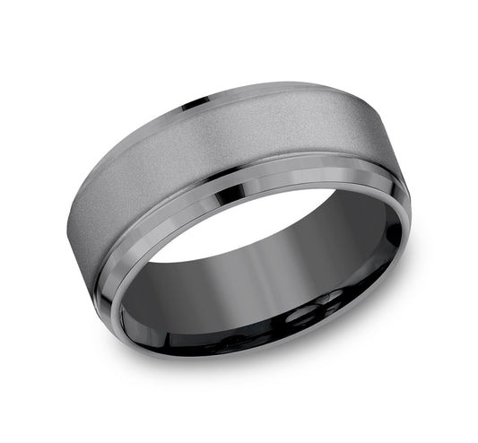 THE DUKE 9mm Tantalum Dark Benchmark men's wedding band
