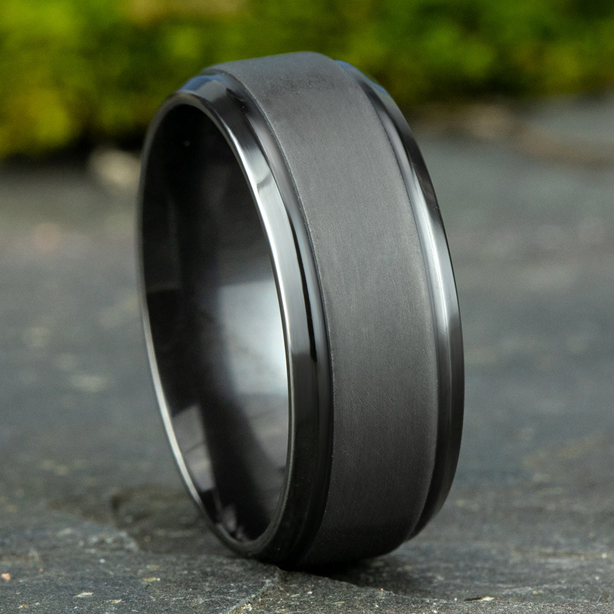 THE DUKE 9mm Tantalum Dark Benchmark men's wedding band