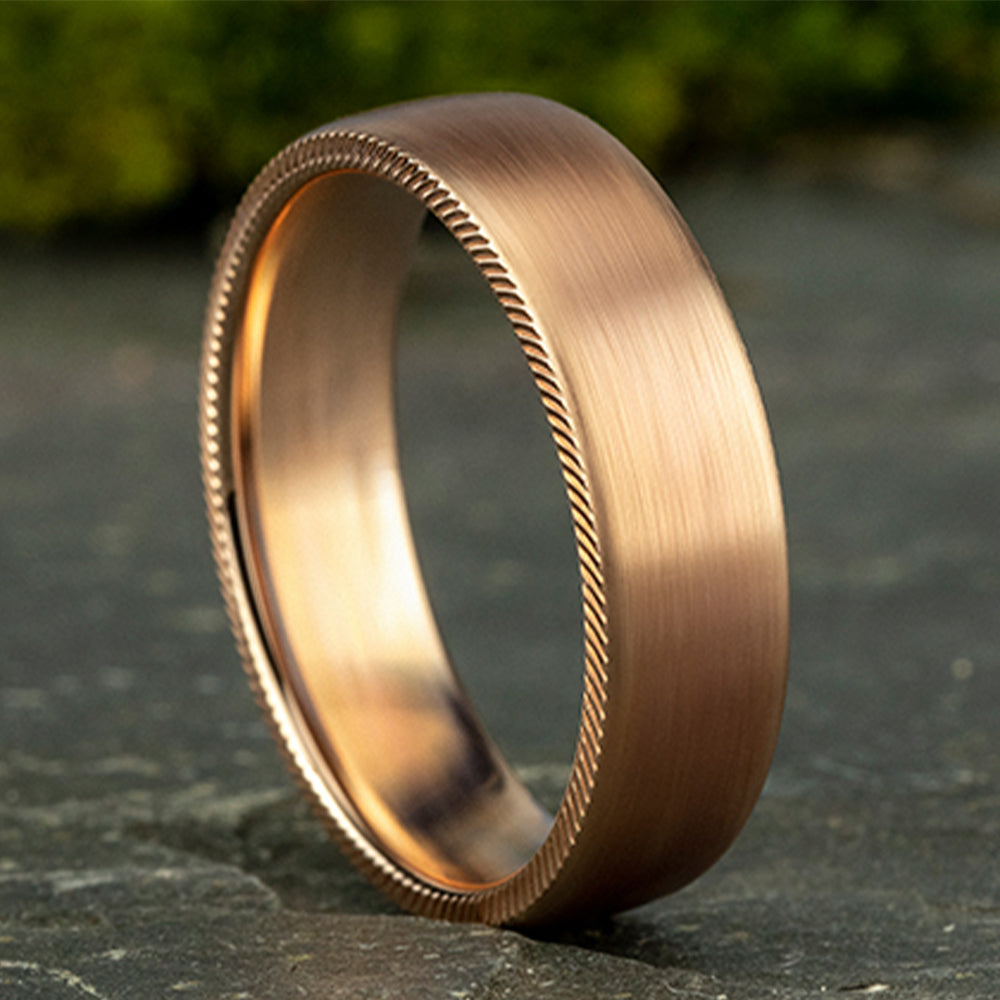 THE MASTERMIND 6.5mm 14K Rose Benchmark men's wedding band