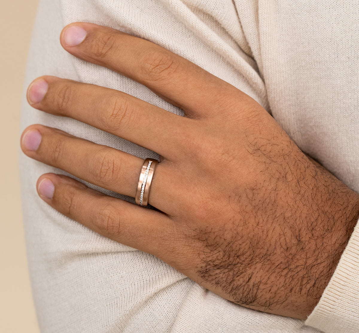 THE LINCOLN 6.5mm 14K Rose Benchmark men's wedding band