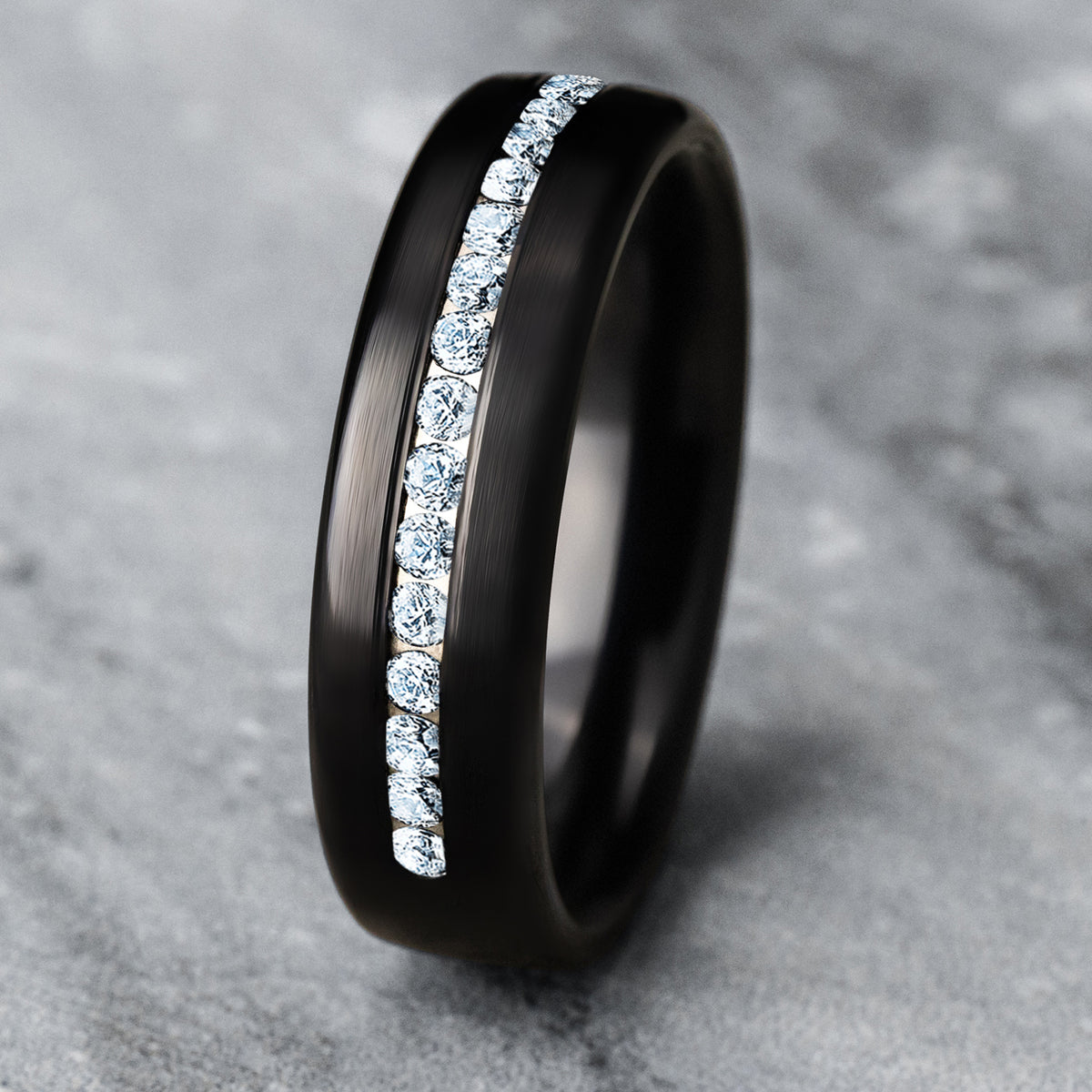 THE LINCOLN 6.5mm Black Titanium Benchmark men's wedding band