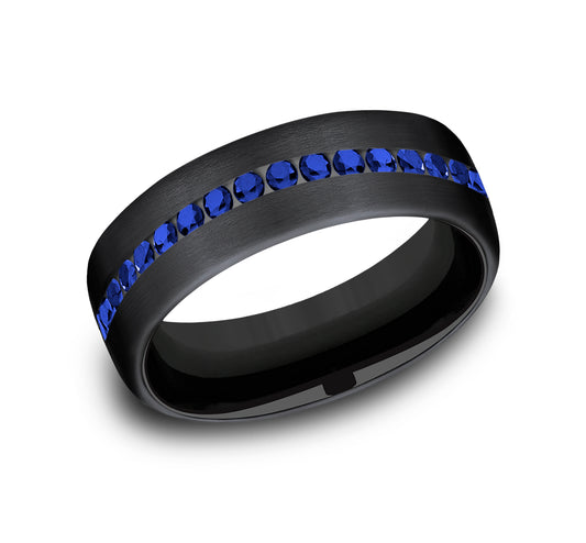 THE VISCOUNT 6.5mm Black Titanium Benchmark men's wedding band