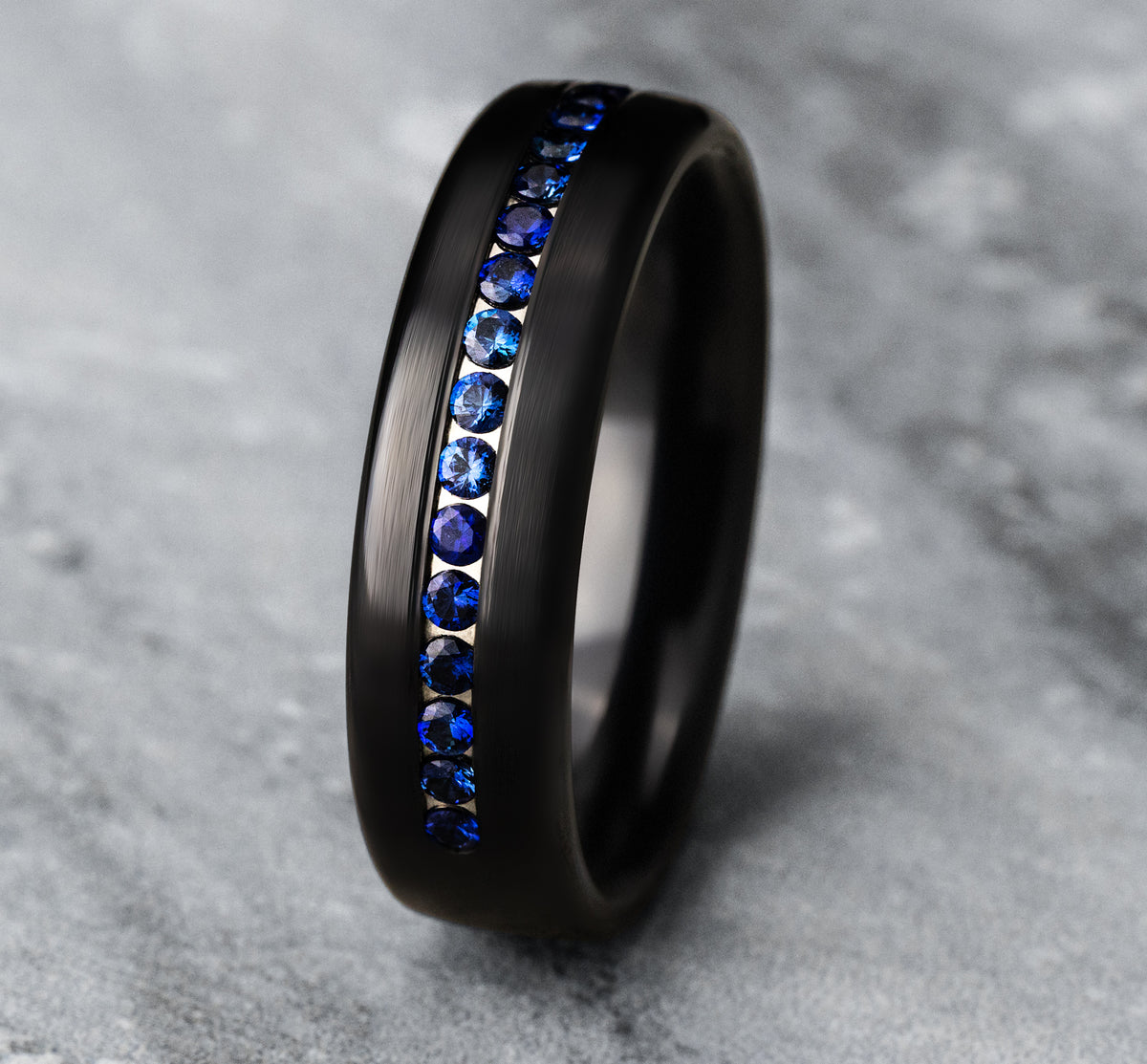 THE VISCOUNT 6.5mm Black Titanium Benchmark men's wedding band